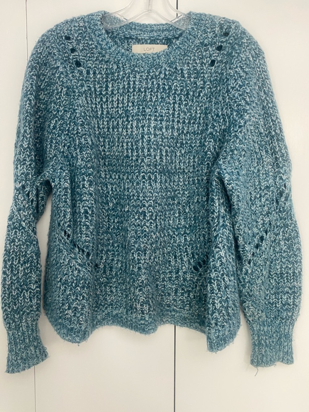 LOFT Blue Chunky Knit Soft Sweater Sz S